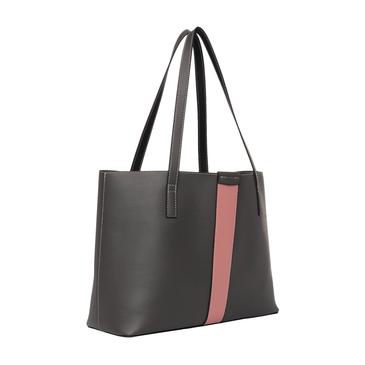 Signature Stripe Faux Leather Tote Bag