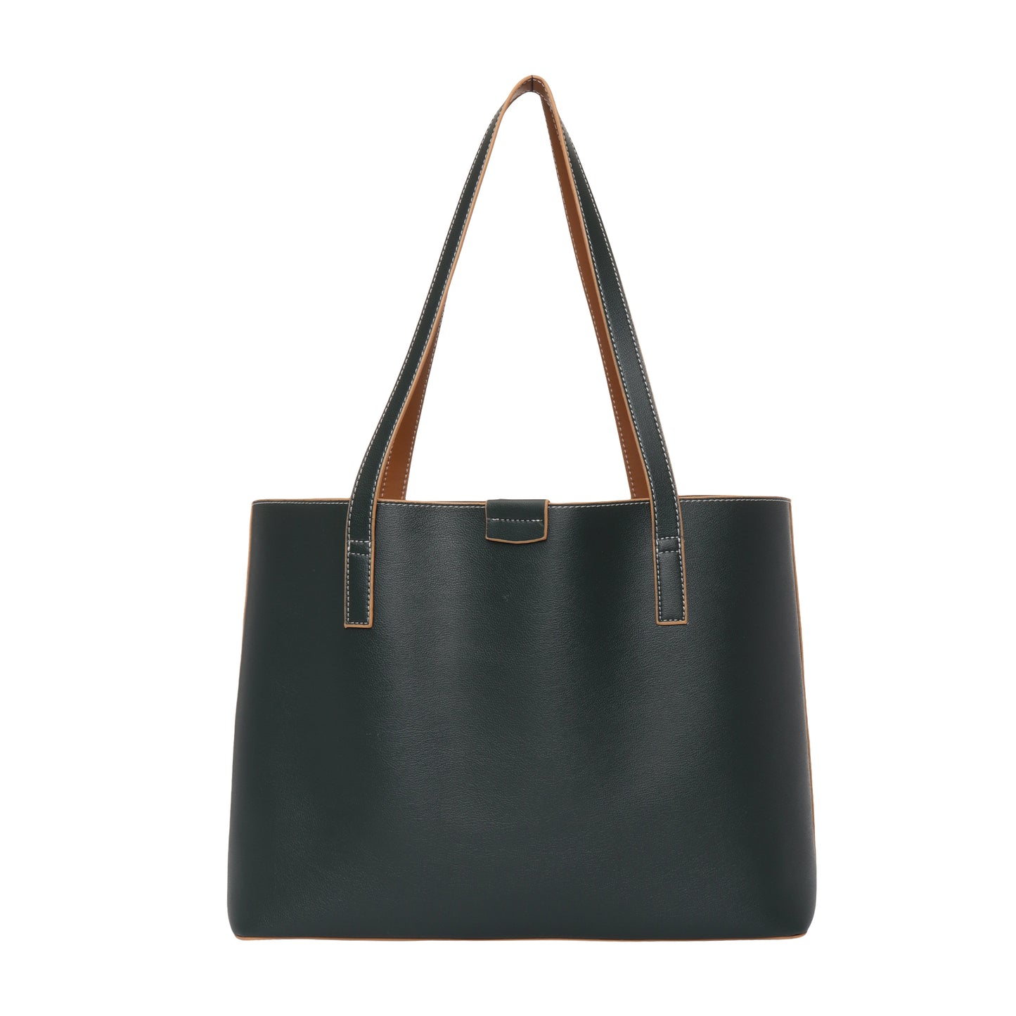 Signature Stripe Faux Leather Tote Bag