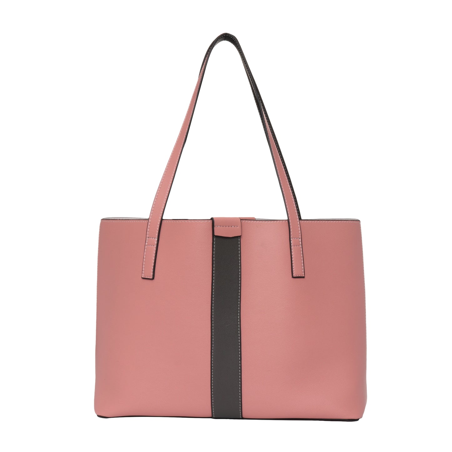 Signature Stripe Faux Leather Tote Bag