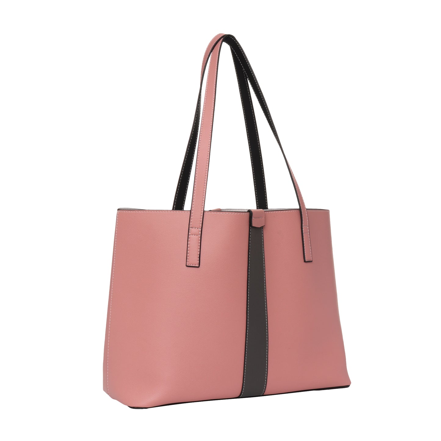 Signature Stripe Faux Leather Tote Bag