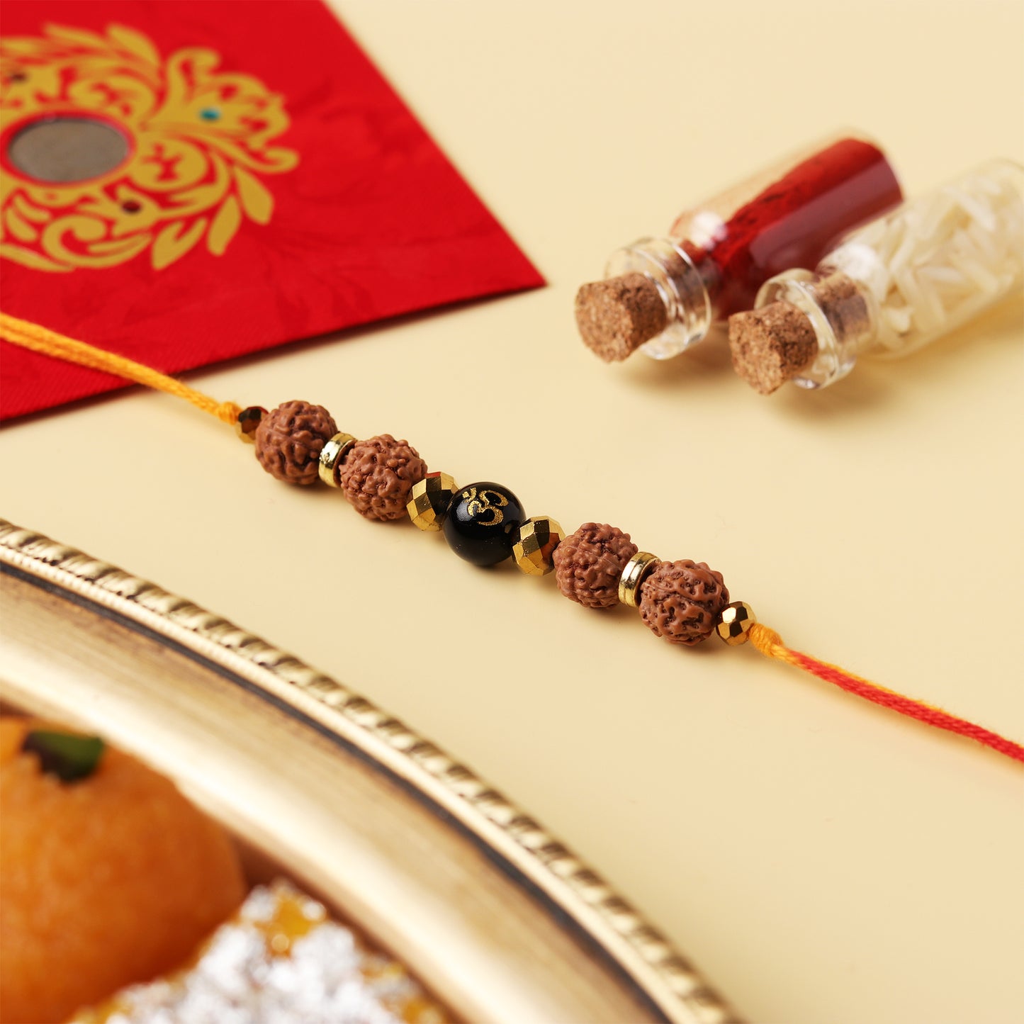 5 Mukhi Rudraksh Spiritual Om Rakhi