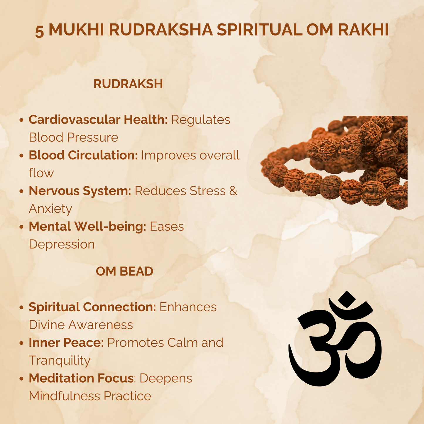 5 Mukhi Rudraksh Spiritual Om Rakhi