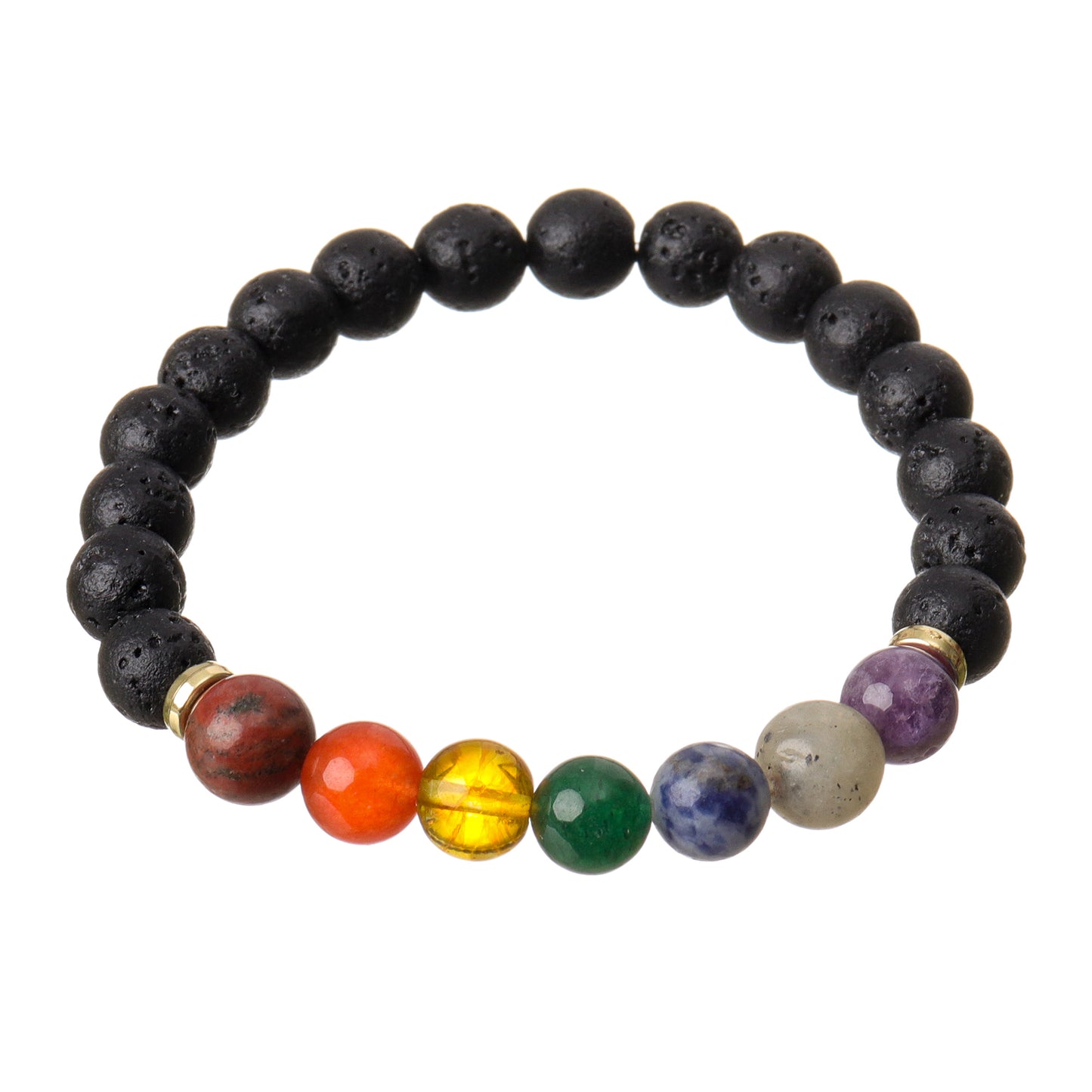 7 Chakra Lava Natural Stone Bracelet