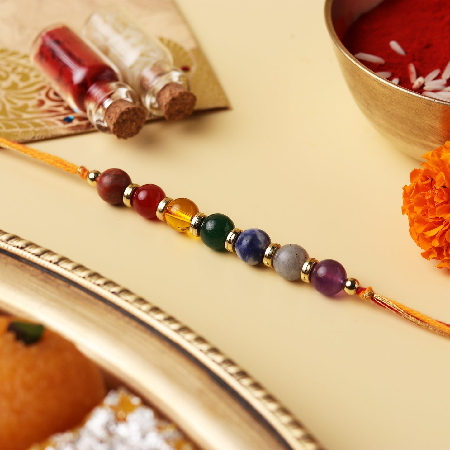 7 Chakra Natural Stone Rakhi