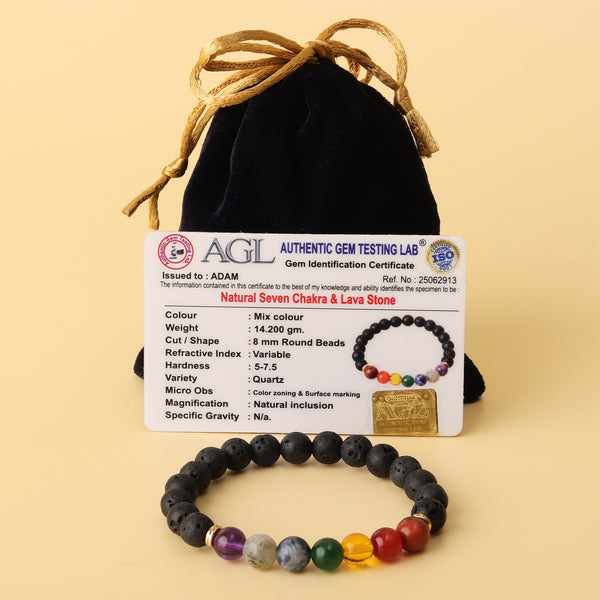 7 Chakra Lava Natural Stone Bracelet