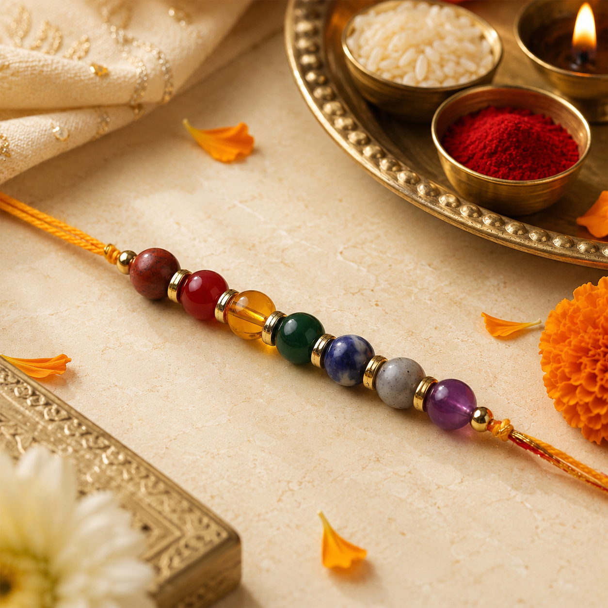 7 Chakra Natural Stone Rakhi