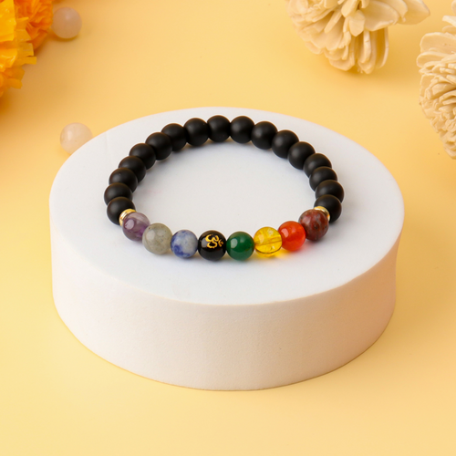 7 Chakra Om Healing Natural Stone Bracelet