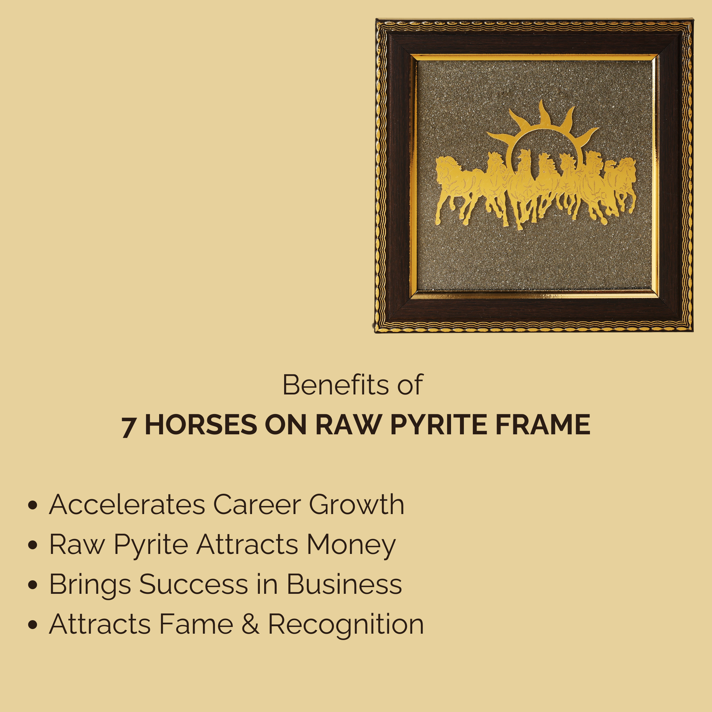 7 Horses on Raw Pyrite Frame