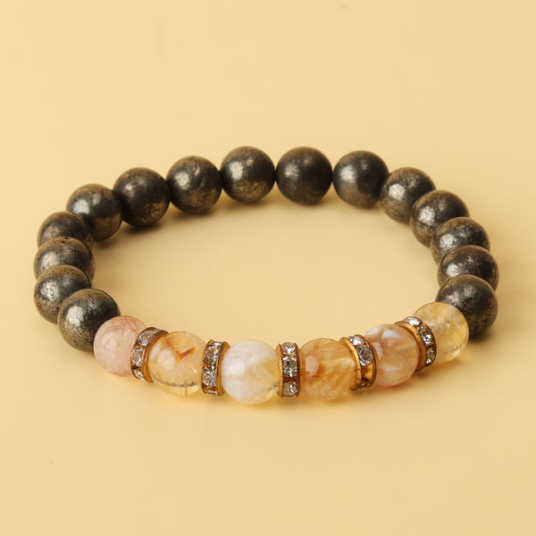 Dhan Varsha Pyrite & Citrine Natural Stone Bracelet
