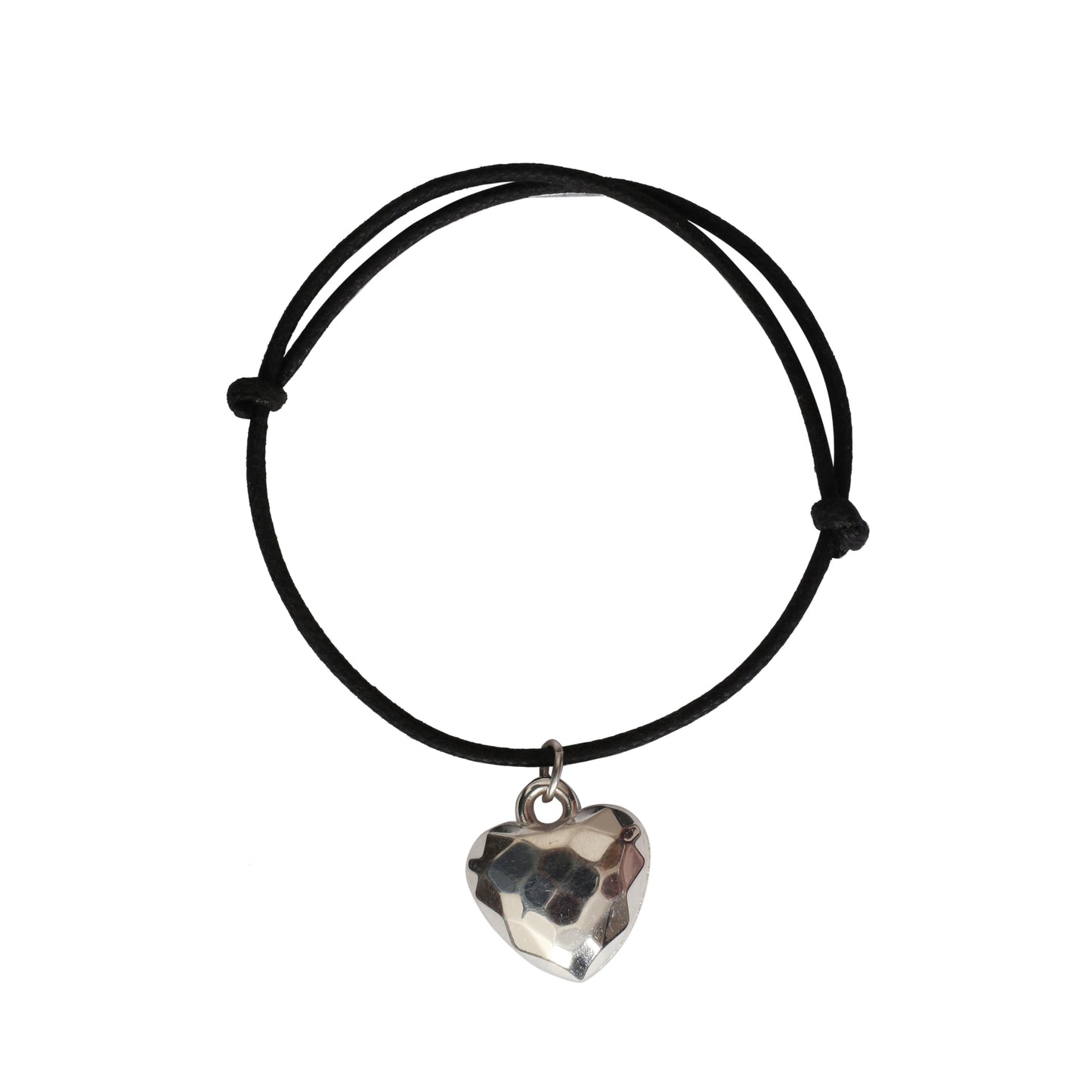 Adjustable Bracelet with Diamond Heart Pendant