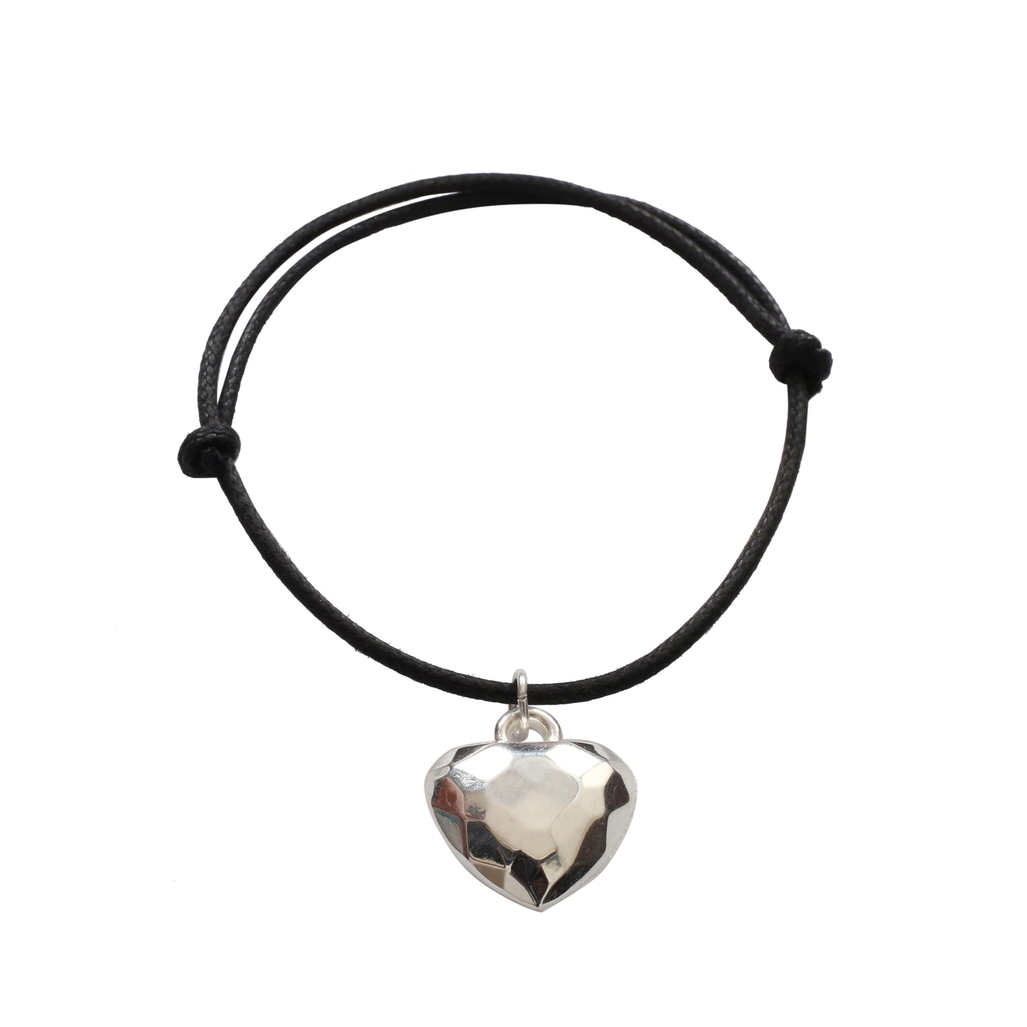 Adjustable Bracelet with Diamond Heart Pendant