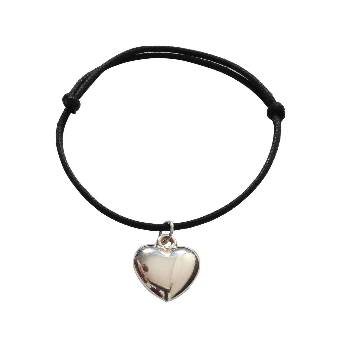 Adjustable Bracelet with Silver Heart Pendant