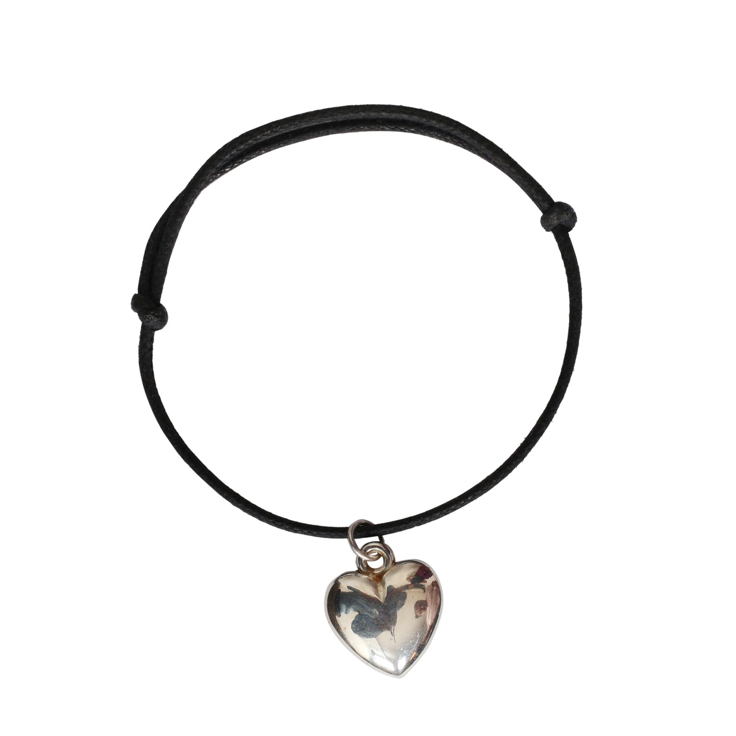 Adjustable Bracelet with Silver Heart Pendant