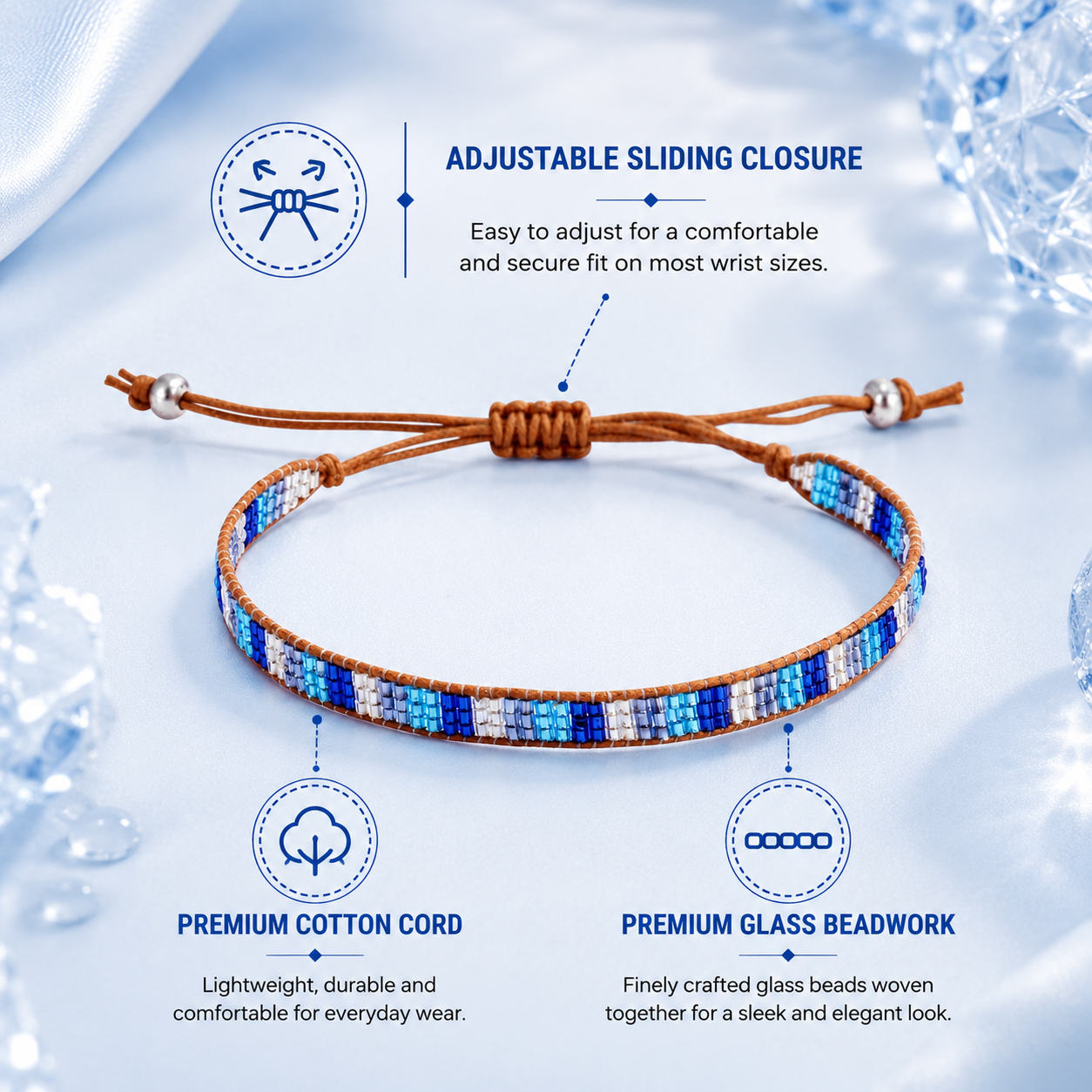 Adjustable Beaded Bracelet for Women