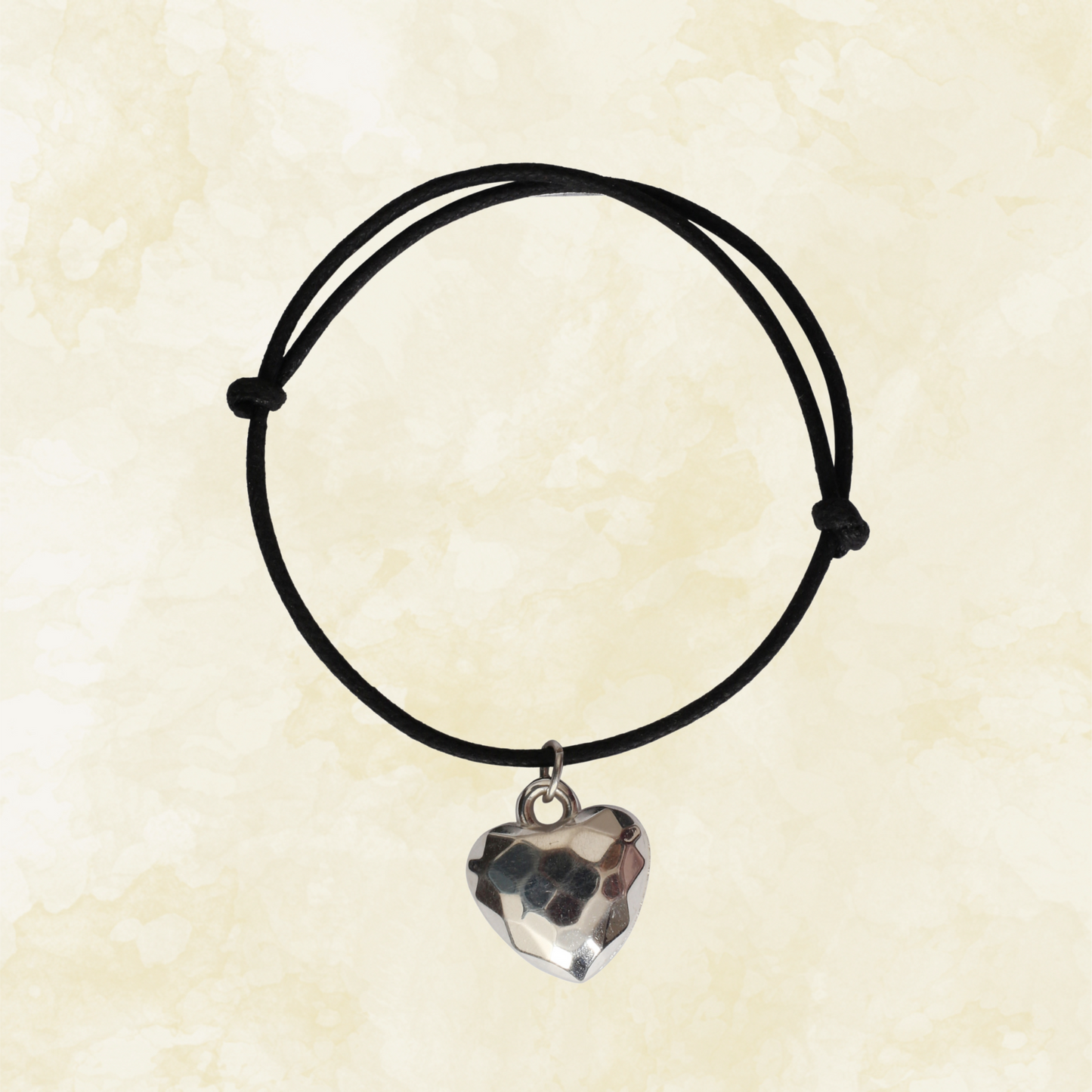 Adjustable Bracelet with Diamond Heart Pendant
