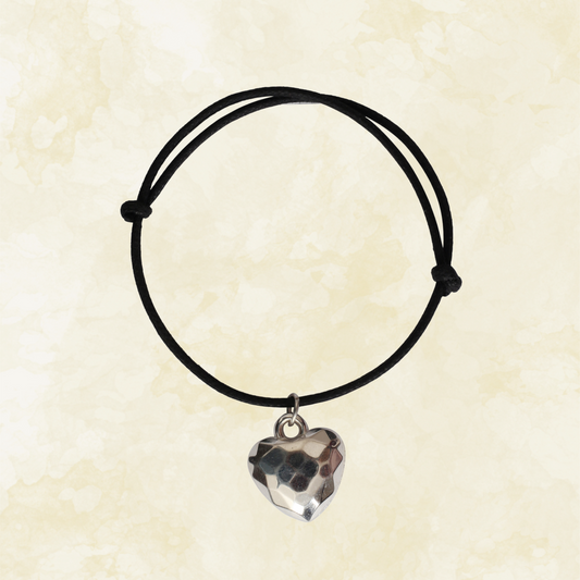 Adjustable Bracelet with Diamond Heart Pendant