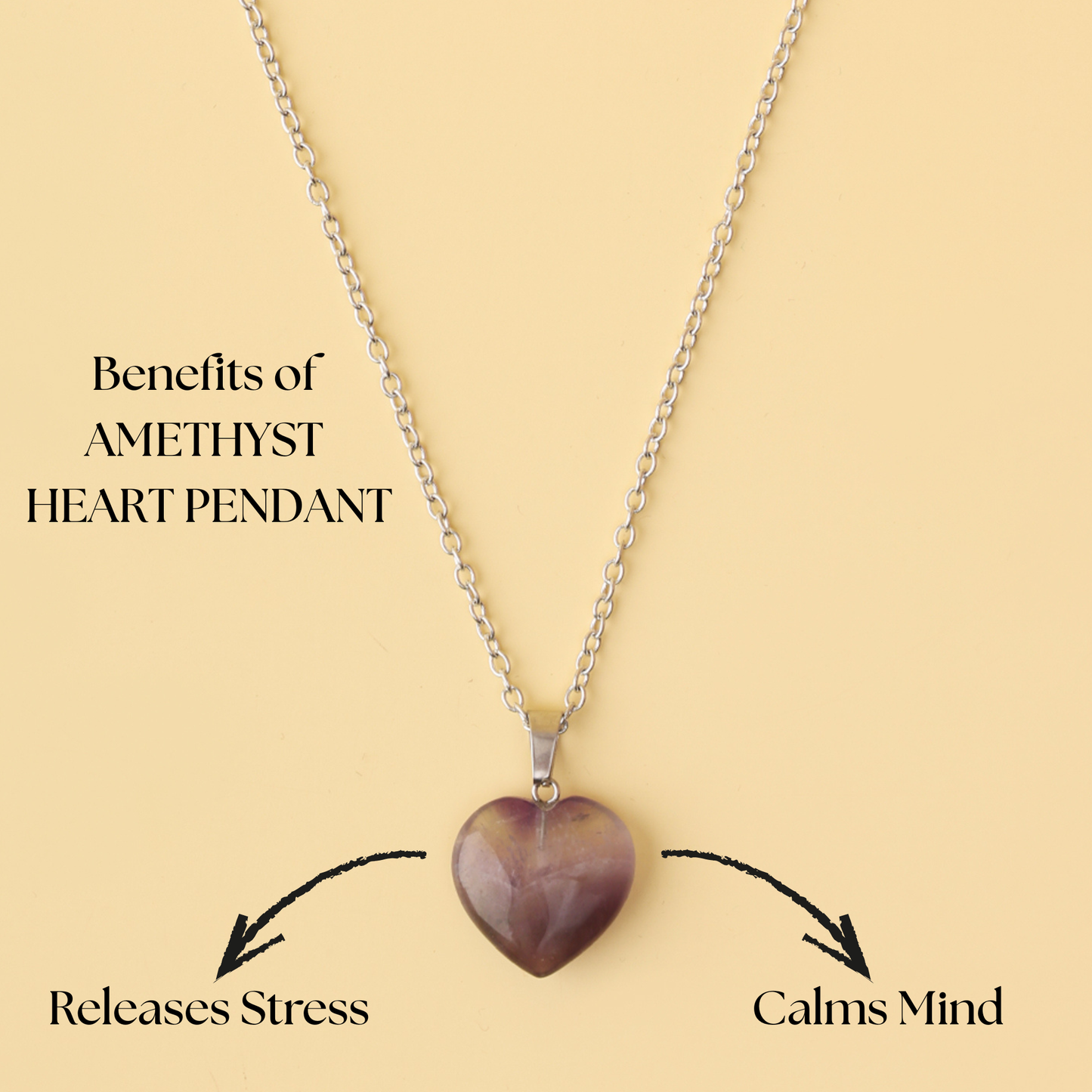 Amethyst Heart Pendant Necklace