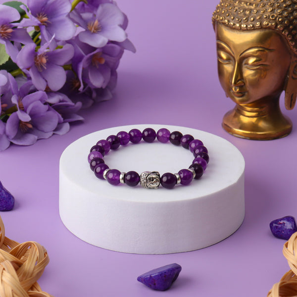 Amethyst Natural Stone Buddha Bracelet