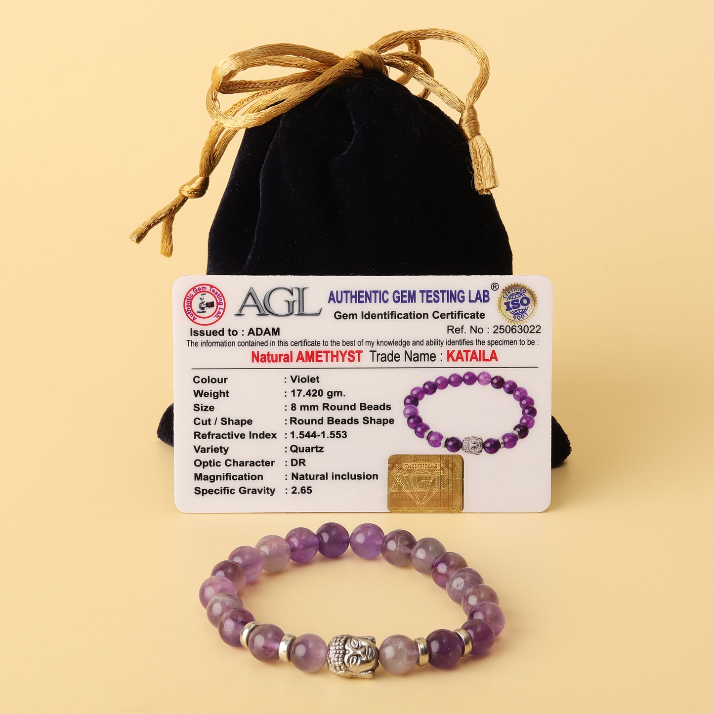 Amethyst Natural Stone Buddha Bracelet