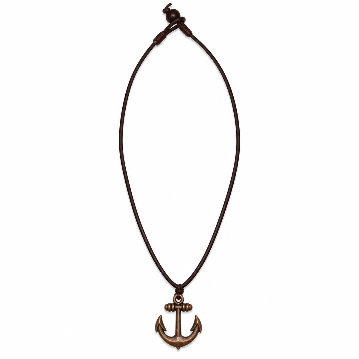 Anchor Pendant Leather Necklace for Men