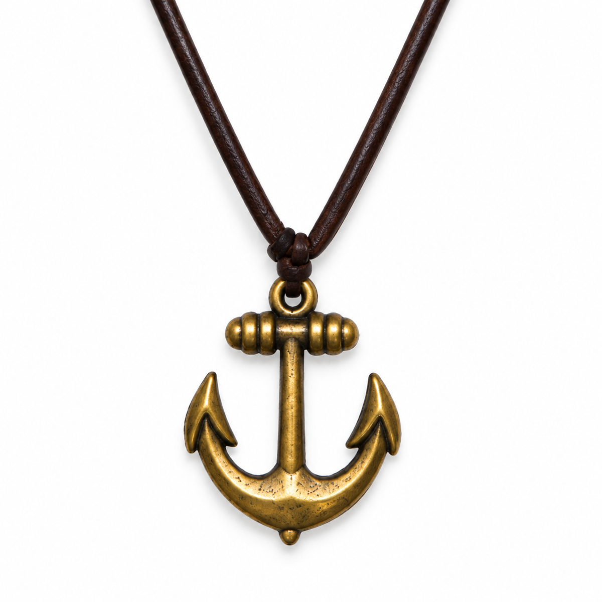 Anchor Pendant Leather Necklace for Men