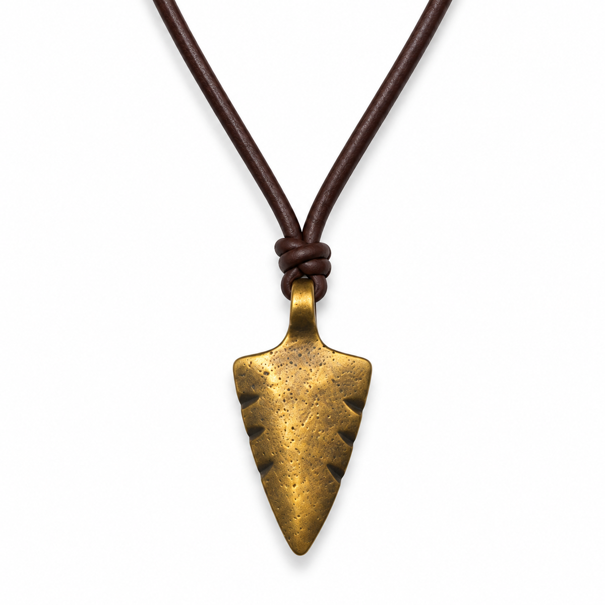 Antique Spearhead Leather Necklace for Men