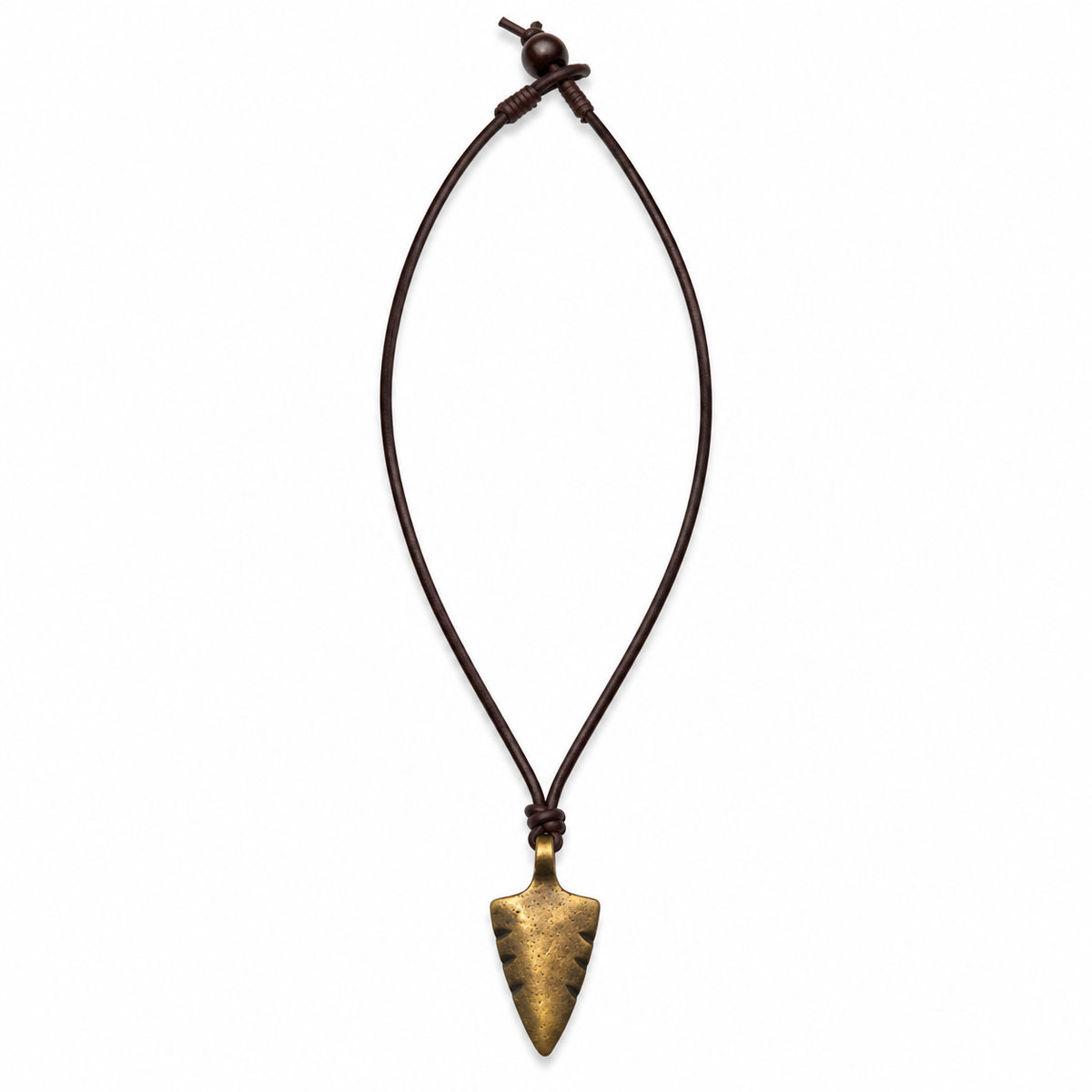 Antique Spearhead Leather Necklace for Men