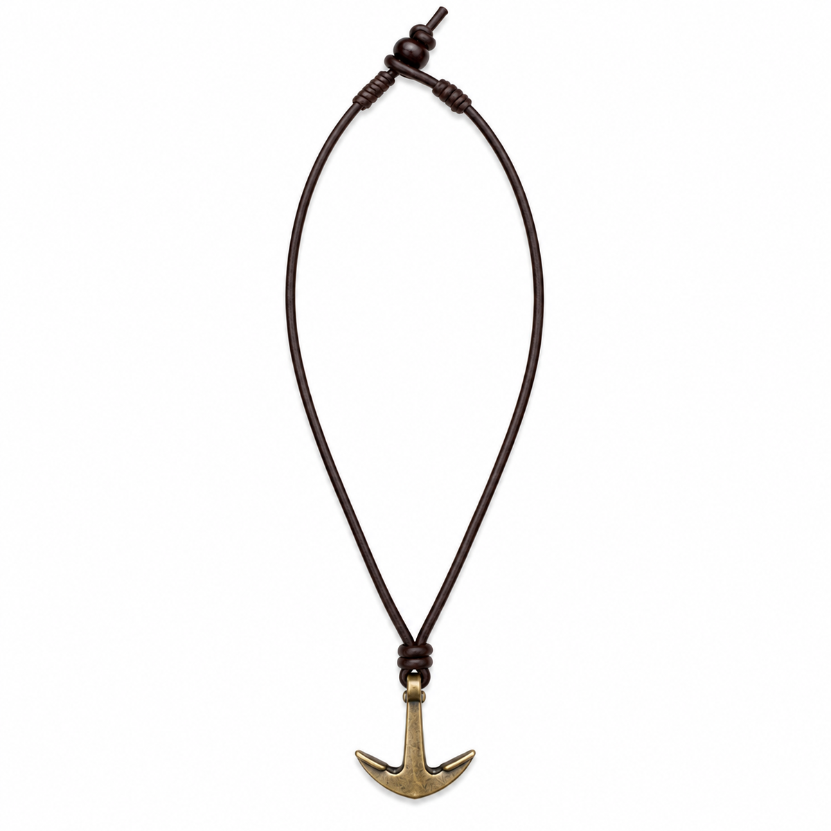 Antique Anchor Leather Necklace for Men