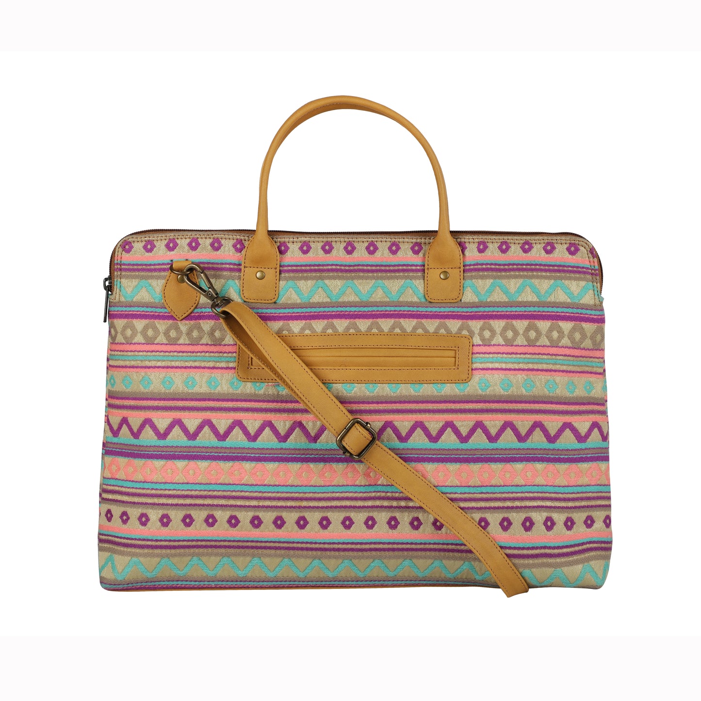 Laptop Bag for Women for 15.6 inch Laptop (Aztec Pink & Blue)