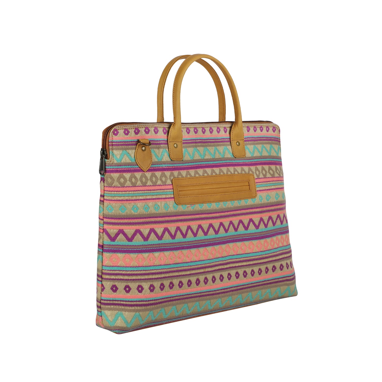 Laptop Bag for Women for 15.6 inch Laptop (Aztec Pink & Blue)