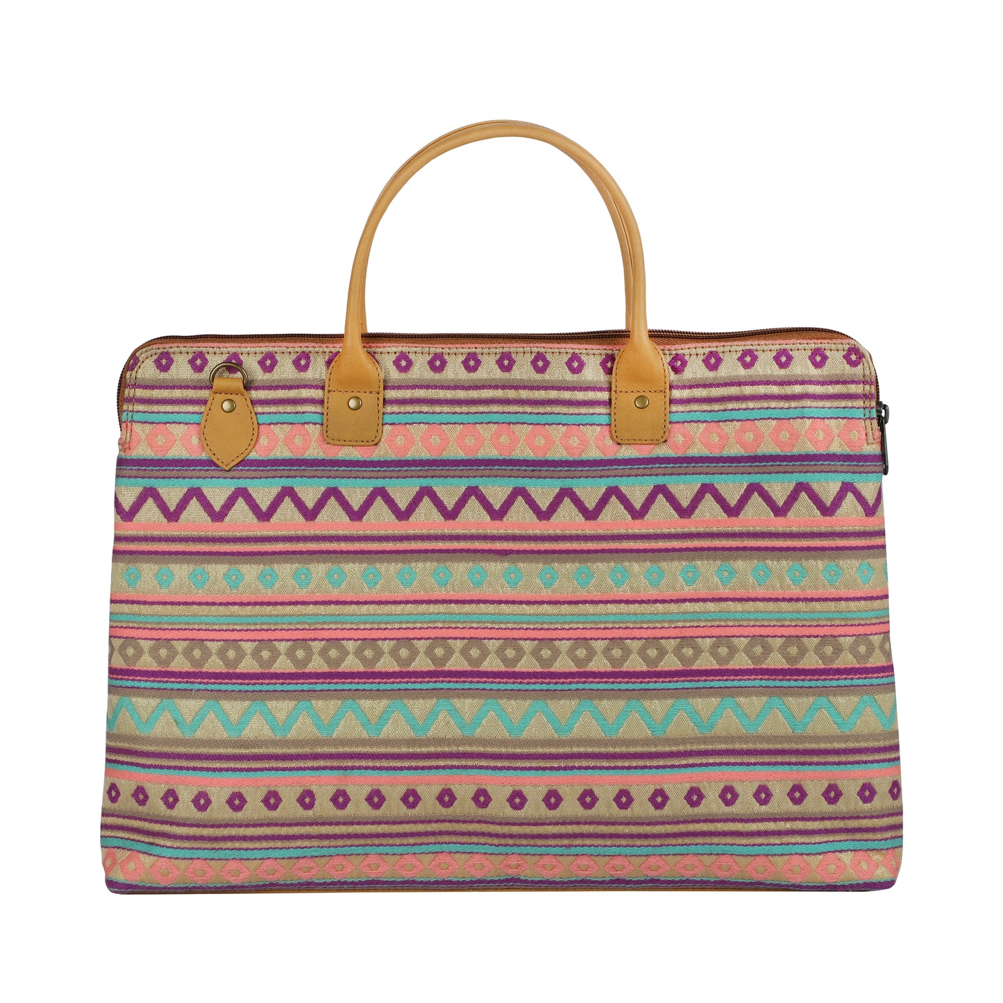 Laptop Bag for Women for 15.6 inch Laptop (Aztec Pink & Blue)