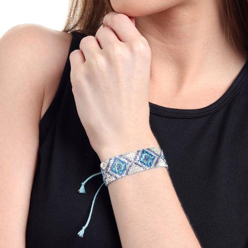 Aztec Pattern Adjustable Beaded Bracelet for Women