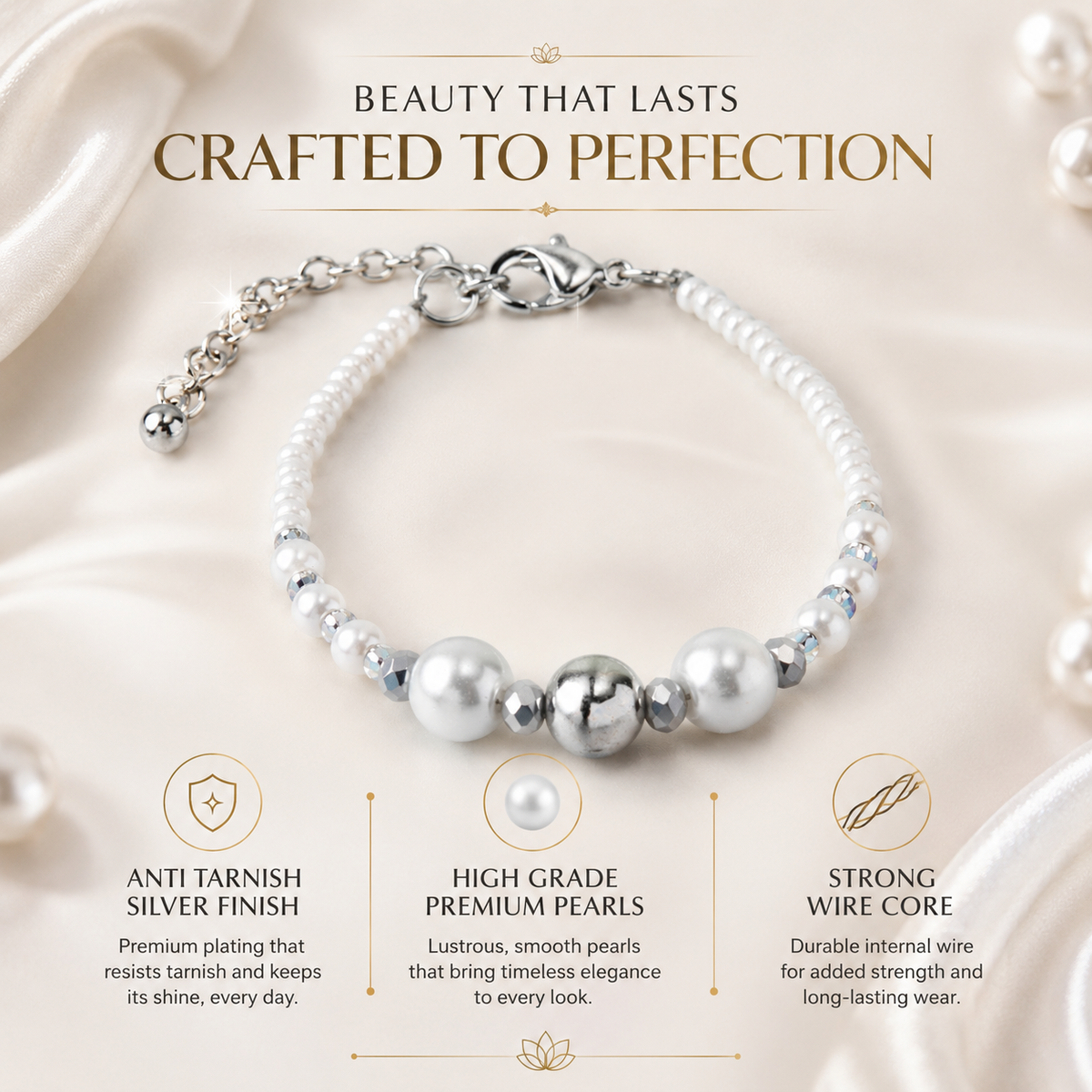 Bali Pearl Bracelet with Seed Beads