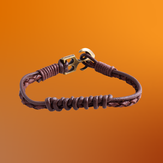 Berlin Men’s Leather Bracelet With Anchor