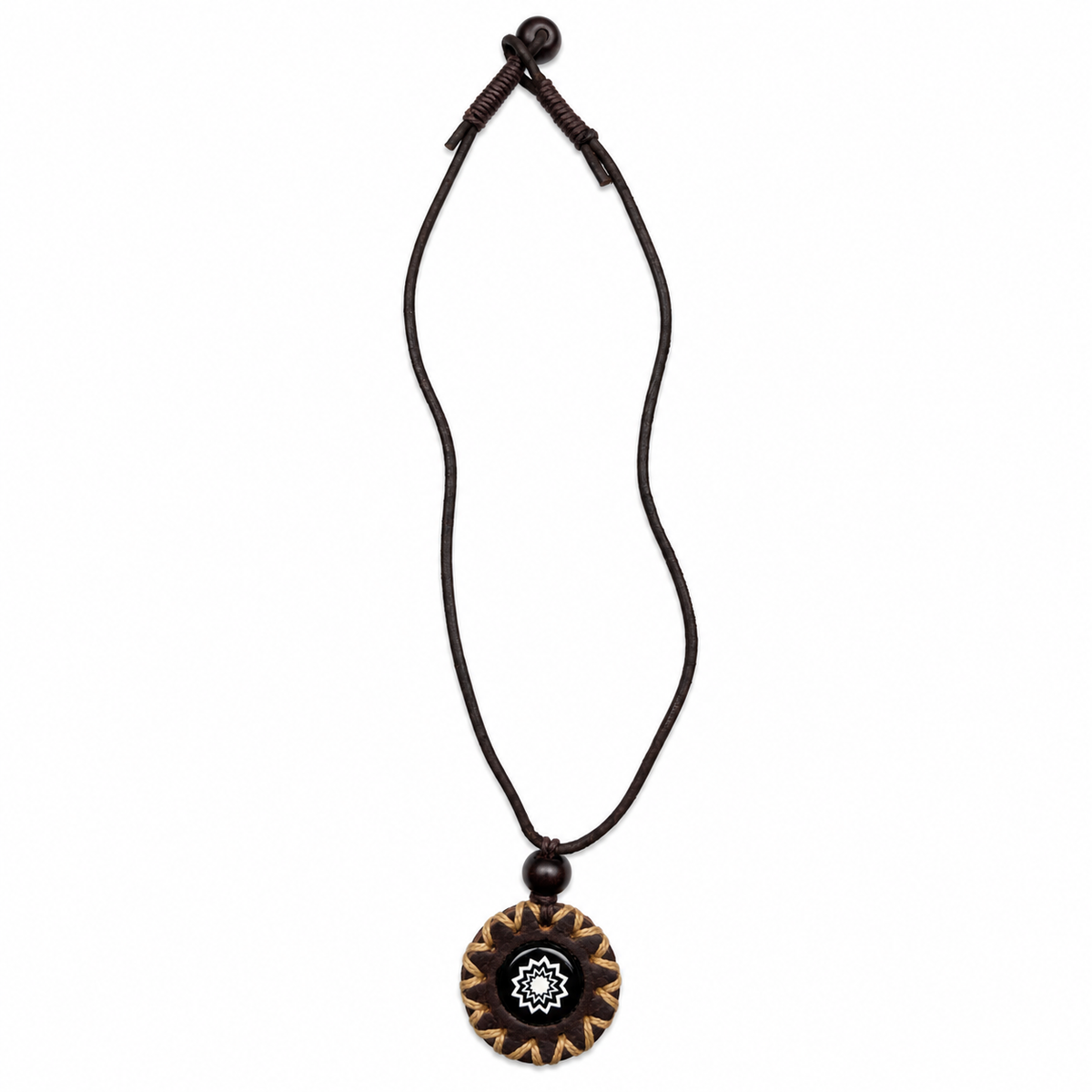 Black Star Leather Pendant Necklace for Women