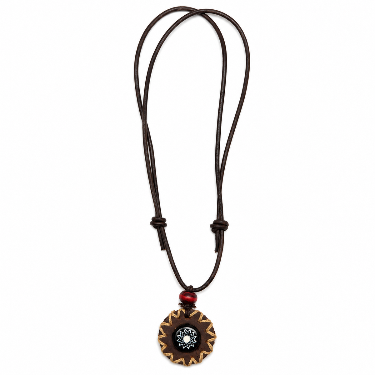 Black Star Leather Pendant Necklace for Women