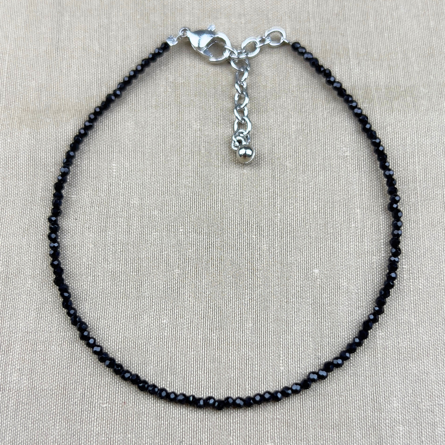 Black Tourmaline Natural Stone Anklet