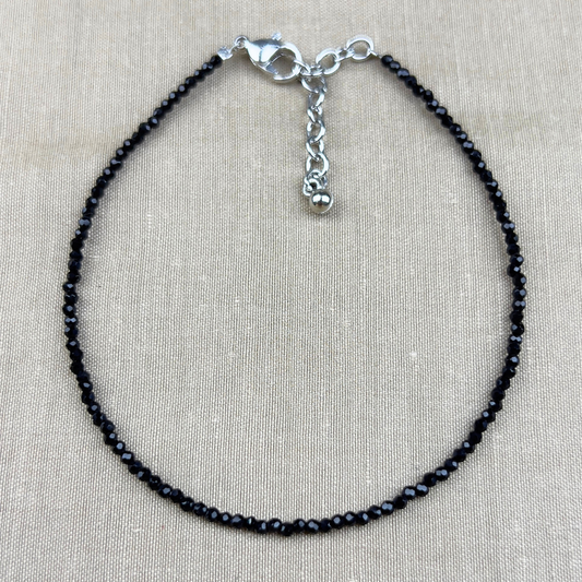 Black Tourmaline Natural Stone Anklet