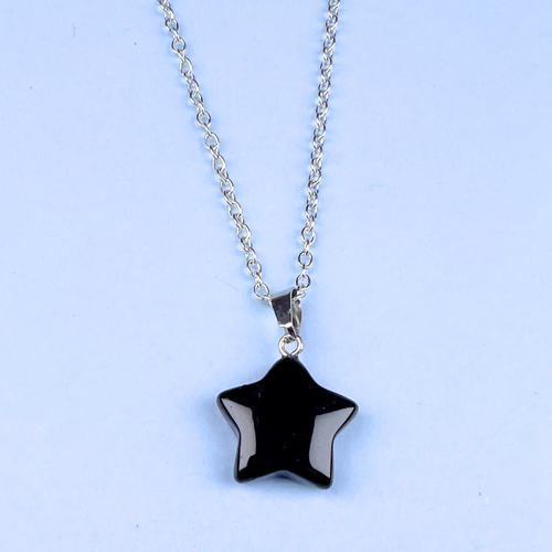 Black Tourmaline Star Pendant Necklace