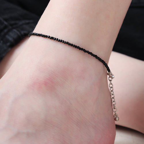 Black Tourmaline Natural Stone Anklet
