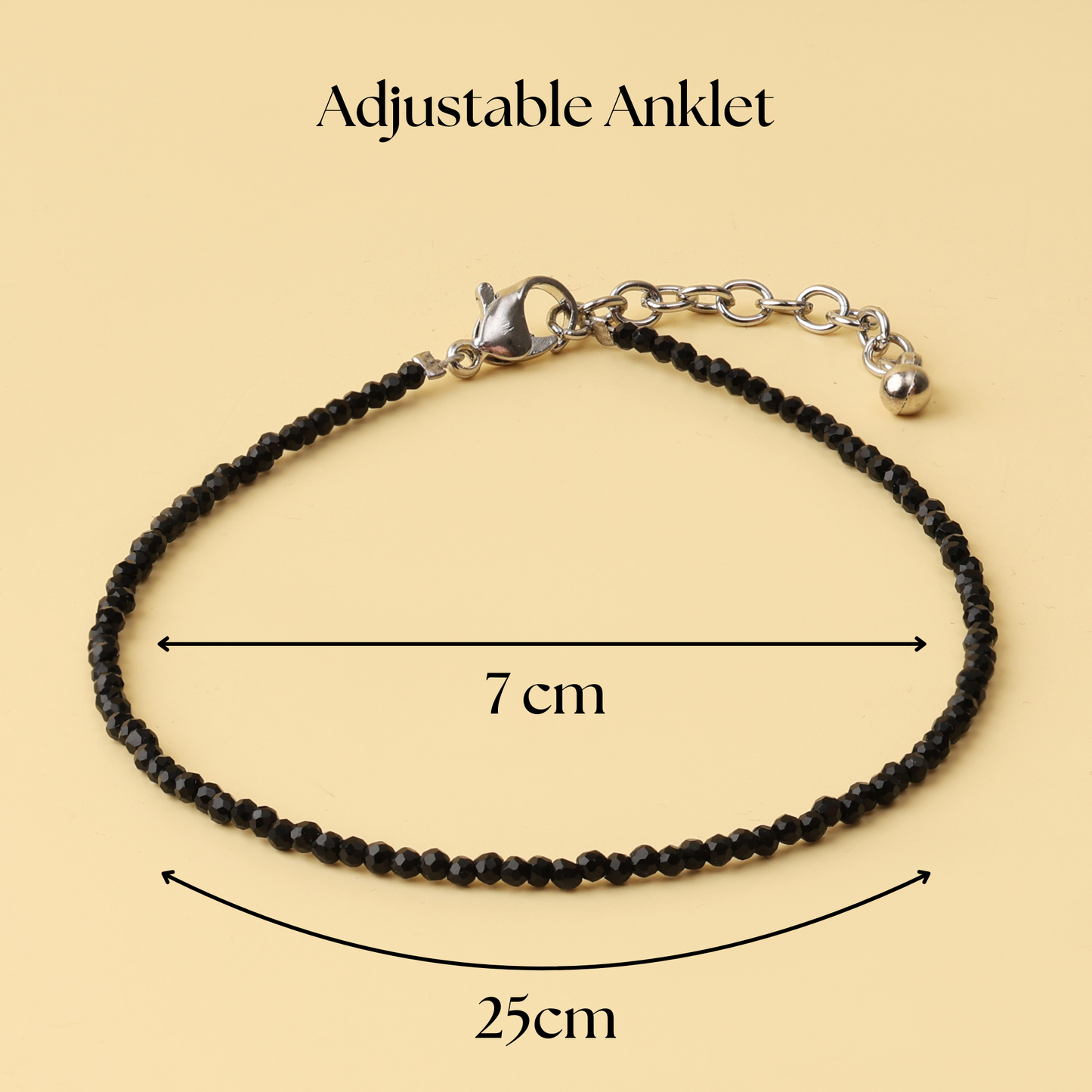 Black Tourmaline Natural Stone Anklet