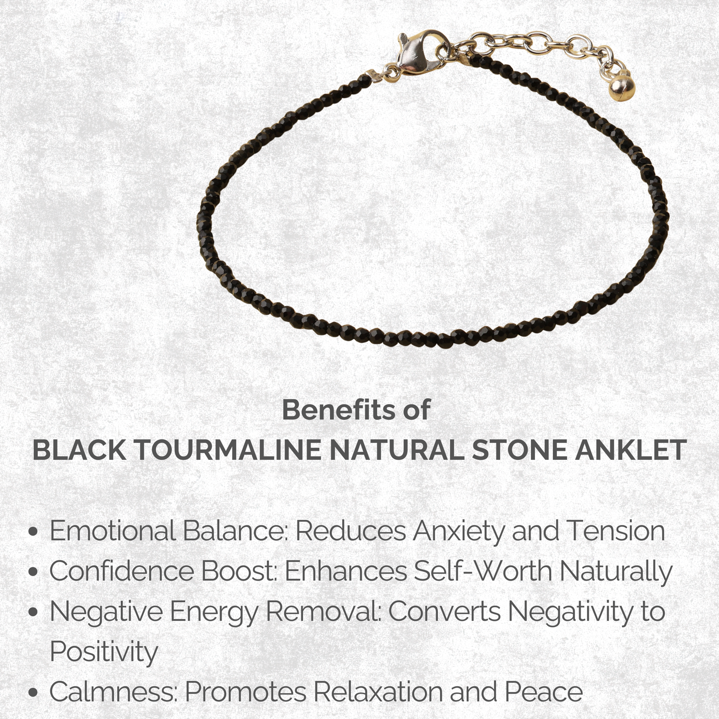 Black Tourmaline Natural Stone Anklet