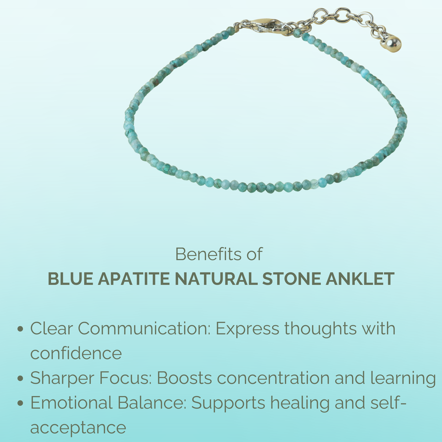 Blue Apatite Natural Stone Anklet