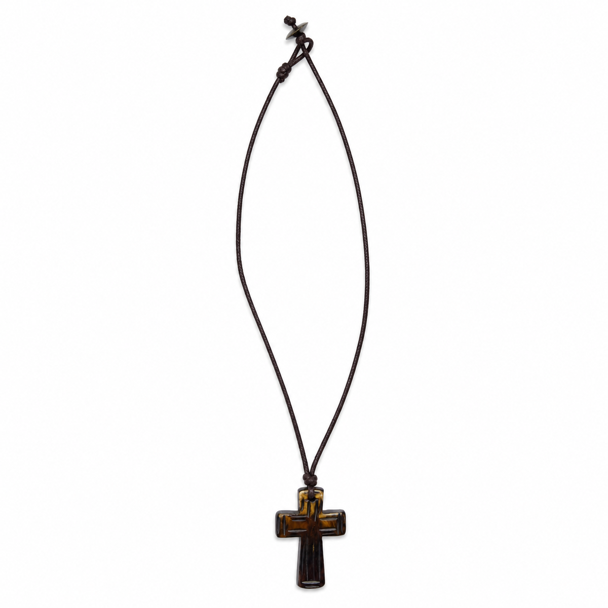 Bone Cross Pendant Cord Necklace for Women