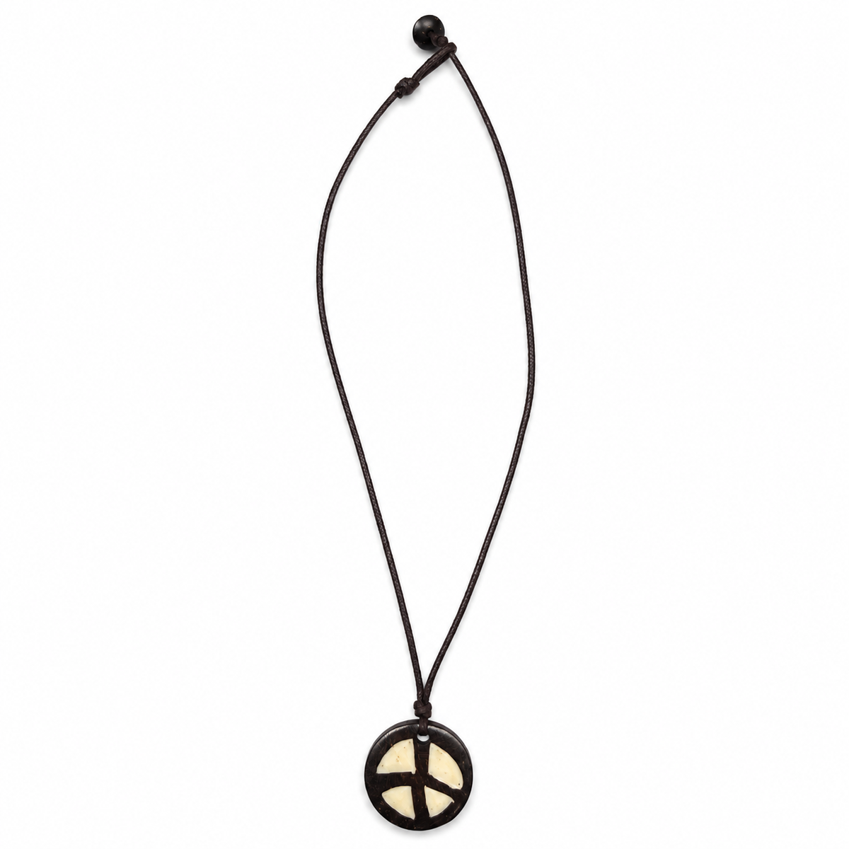 Bone Peace Symbol Cord Necklace for Women