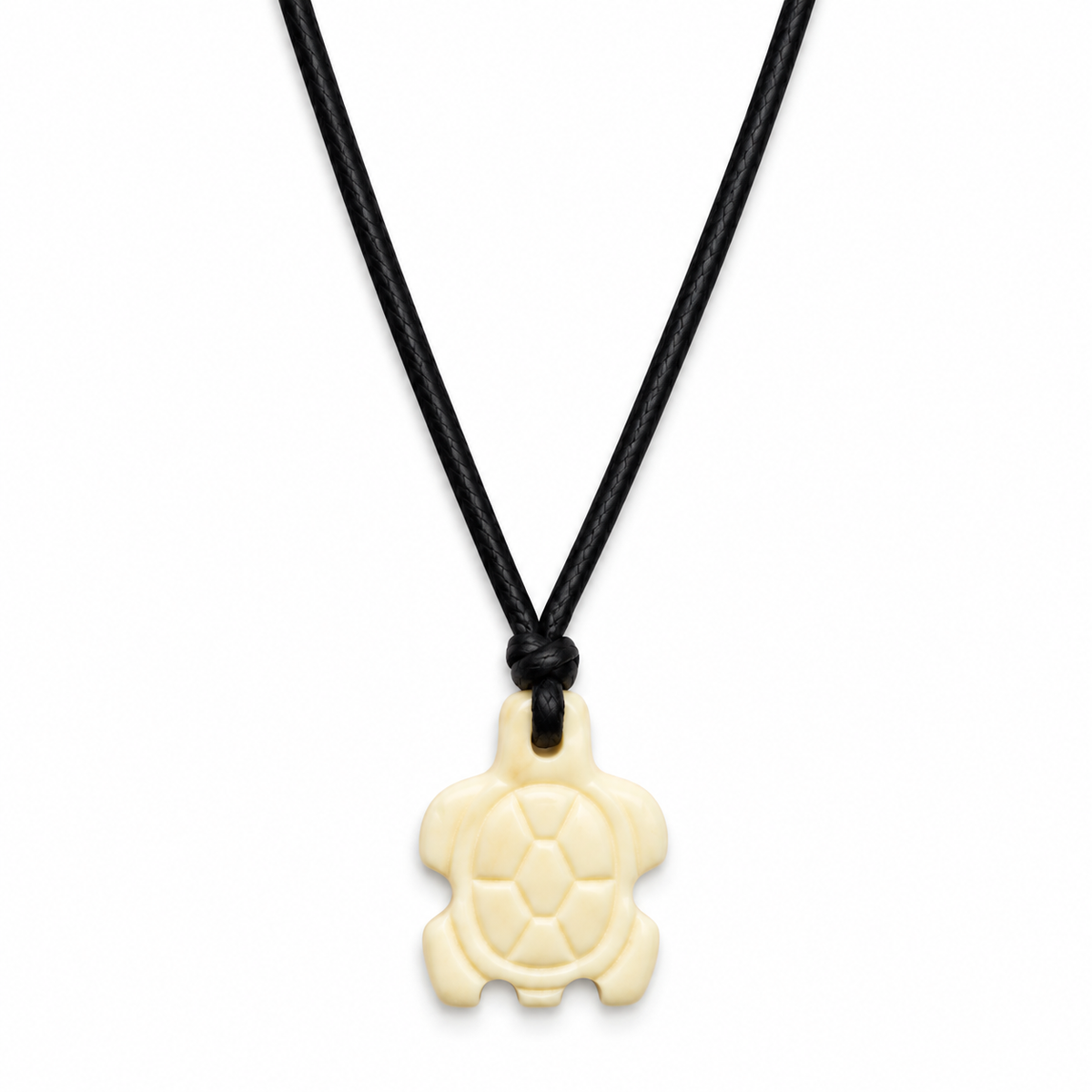 Bone Turtle Pendant Cord Necklace for Women