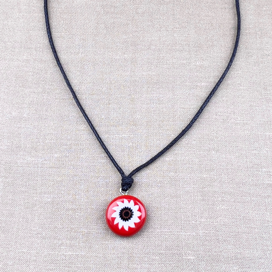 Choker Necklace with Sunflower Pendant