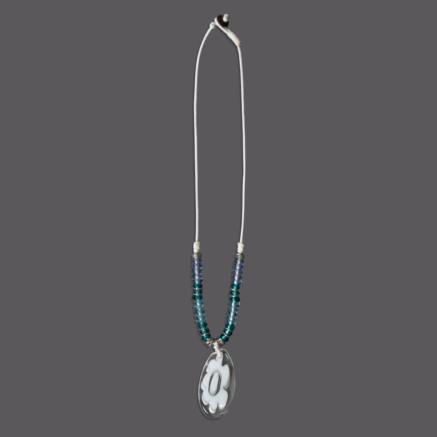 Beaded Choker Necklace with Flower Pendant