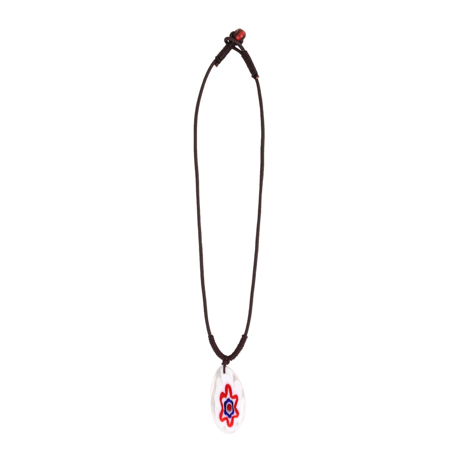 Leather Choker Necklace with Flower Pendant