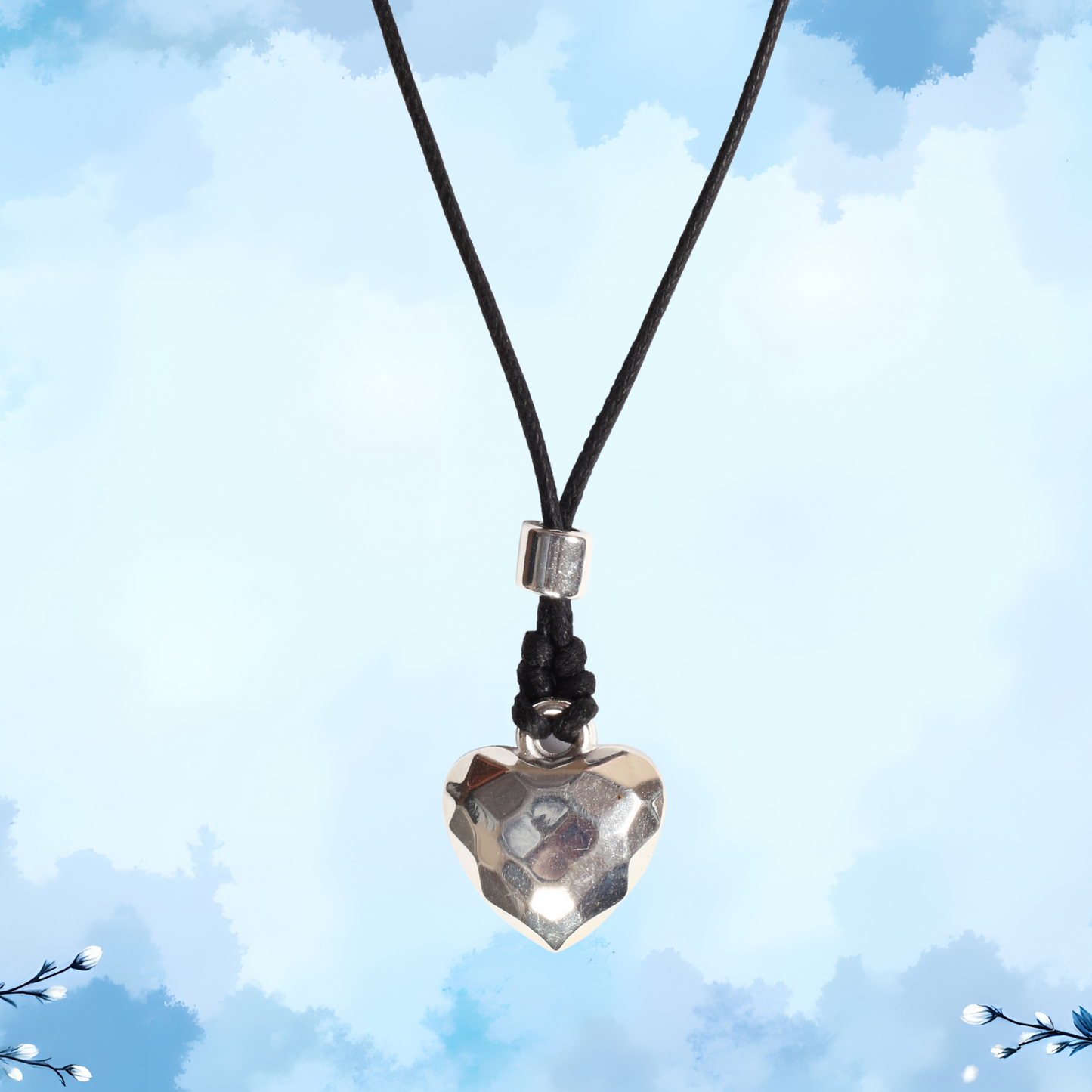 Choker Necklace with Diamond Heart Pendant